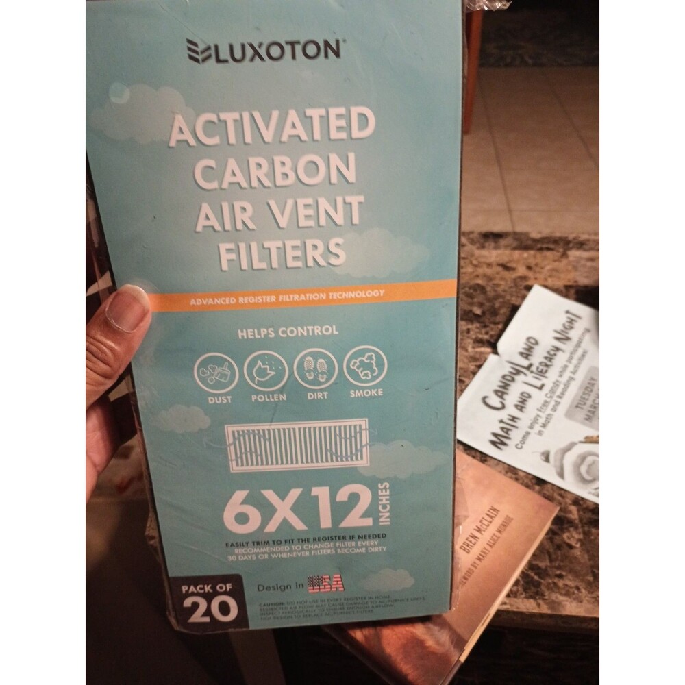 20 Activated Carbon Air Vent Filters 6" x 12" for Home Floor Vent Cleaner Air